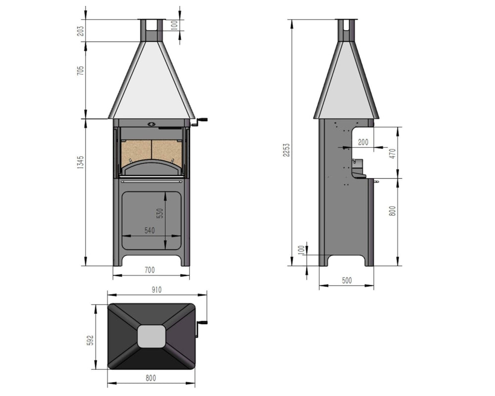 Carron Bellmount BBQ Fireplace Measurements