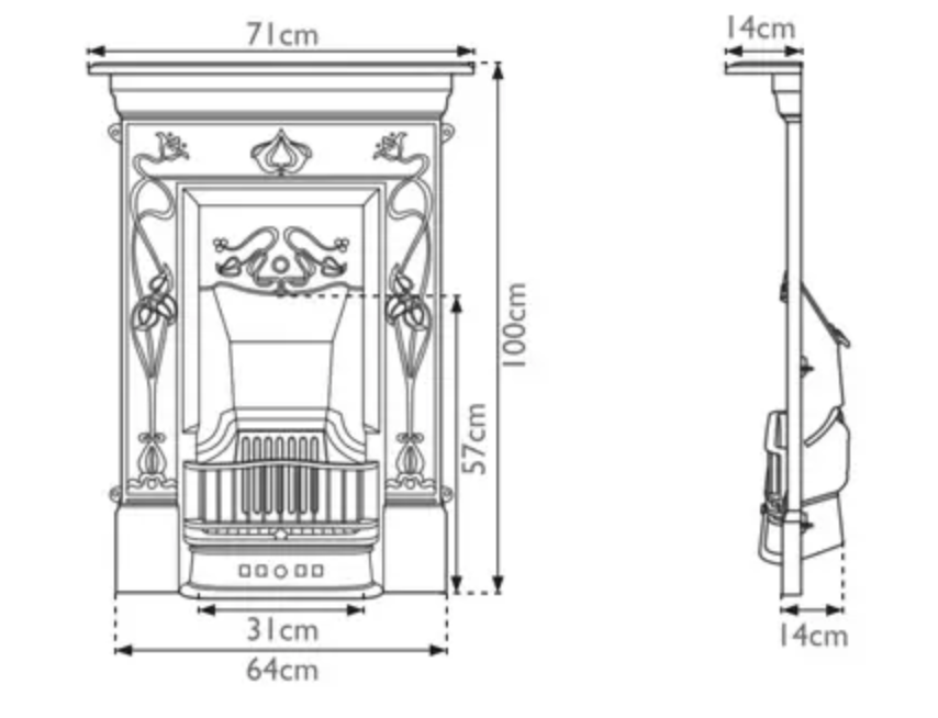 Carron Crocus Cast Iron Combination Fireplace