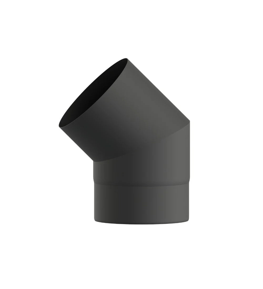 Dura Flue Matt Black 45° Stove Pipe Elbow – 5" (125mm)