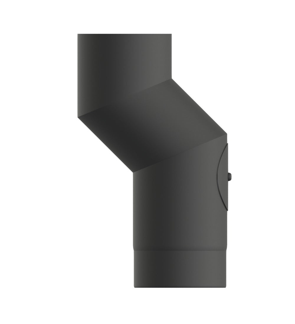 Dura Flue Matt Black Stove Pipe Offset with Inspection Door – 5" (125mm)