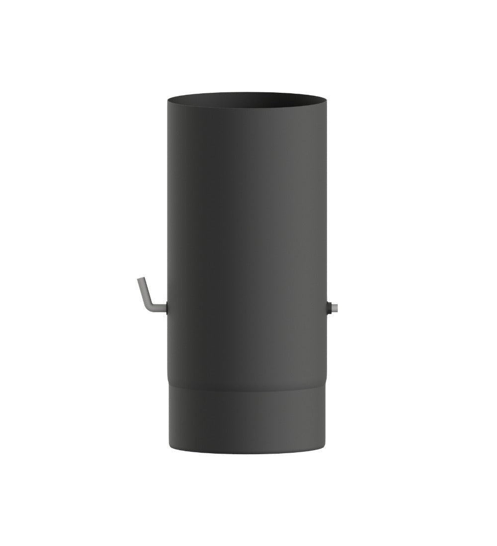 Dura Flue Matt Black Stove Pipe with Damper – 5" (125mm)