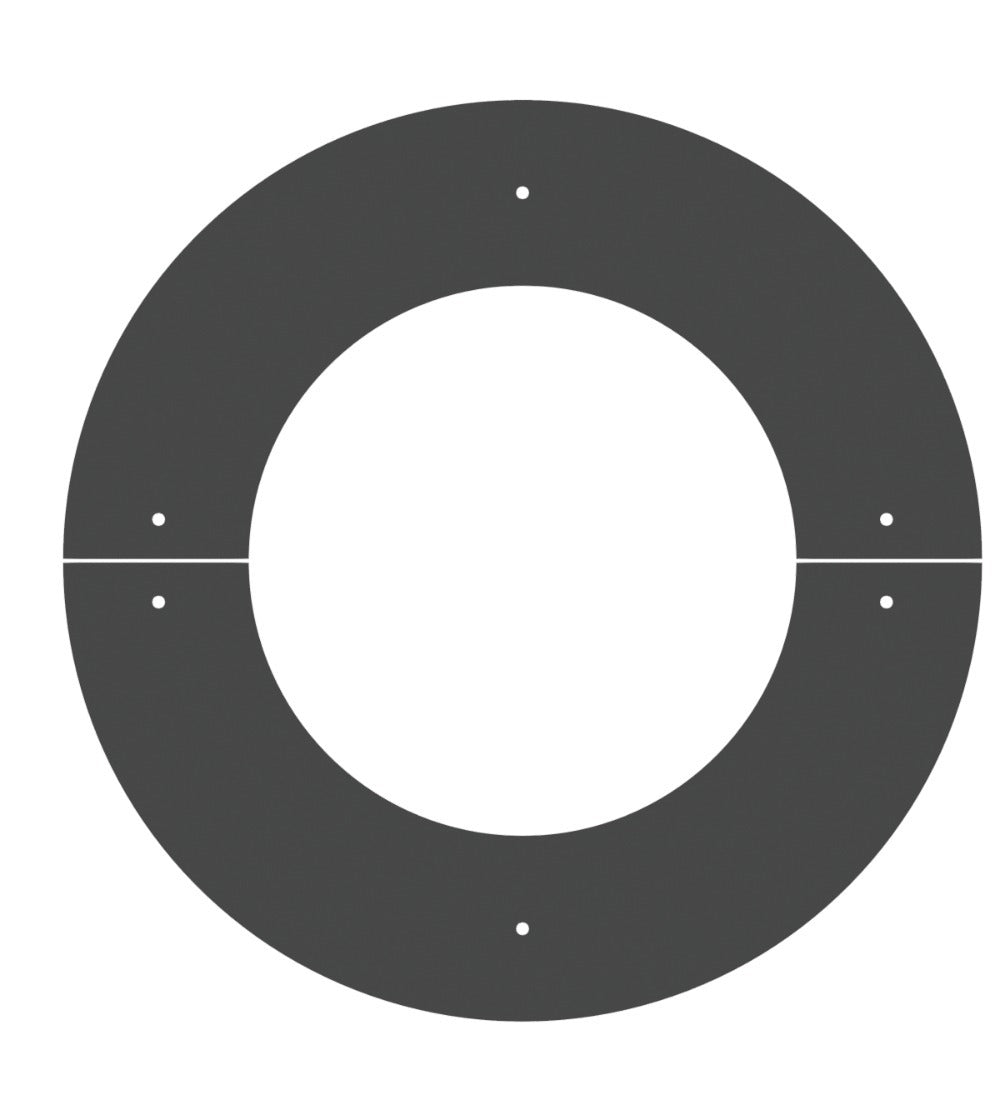 Dura Flue Matt Black Split Trim Ring – 6" (150mm)