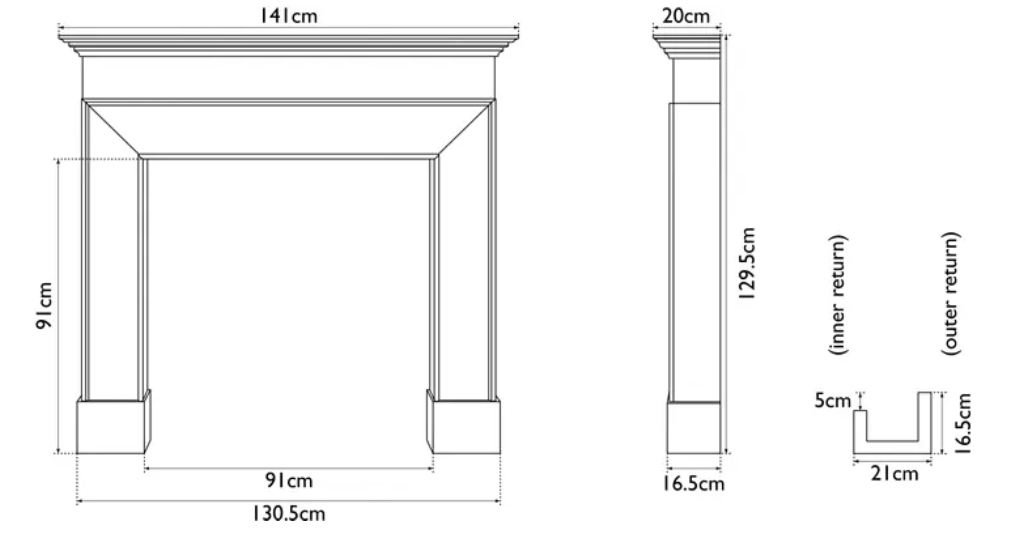 Nostell Fireplace Dimensions