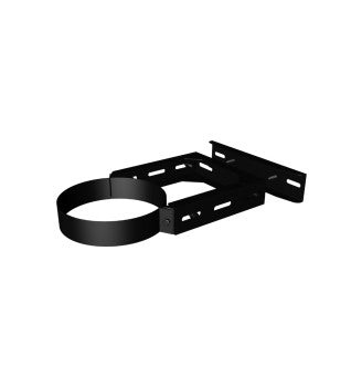 Dura Flue Matt Black Flat 225mm-385mm Adjustable Wall Support 150mm - 6"