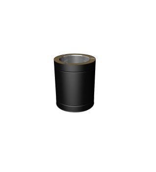 Dura Flue 250mm Matt Black Twin Wall Pipe 150mm - 6"
