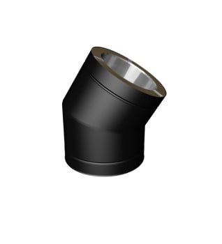 Dura Flue Matt Black Twin Wall 30° Elbow Bend 150mm - 6"