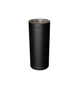Dura Flue 500mm Matt Black Twin Wall Pipe 150mm - 6"