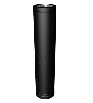 Dura Flue Adjustable 590mm 1005mm Matt Black Twin Wall Pipe 125mm - 5"