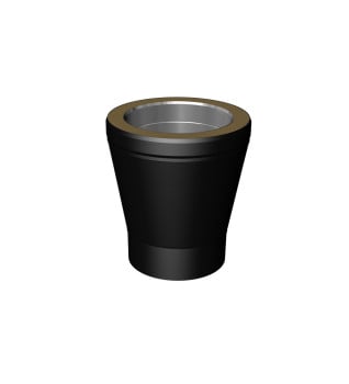 Dura Flue Matt Black Single to Twin Wall Conical Adapter 125mm - 5"