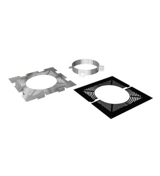 Dura Flue Matt Black Twin Wall Ventilated Firestop Support Set 150mm - 6"