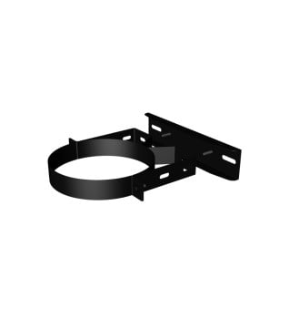 Dura Flue Matt Black Flat Wall Support 150mm - 6"