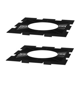 Dura Flue Matt Black Twin Wall Ventilated Firestop Plates 150mm - 6" Set of Two