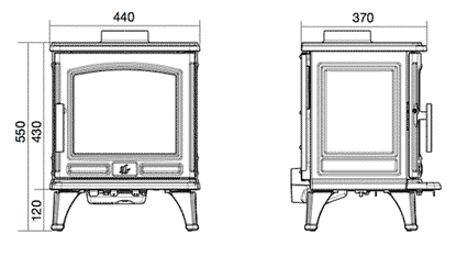 Dimensions of stove