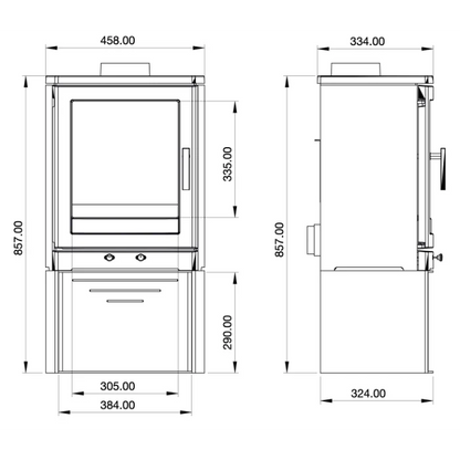 Log burner dimensions ACR 