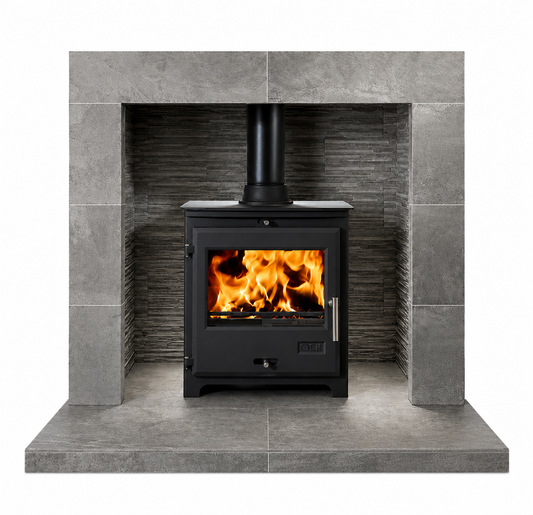 OER Ash Grey Full Tiled Fireplace White Background