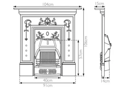 Bella Combination Fireplace Dimensions

