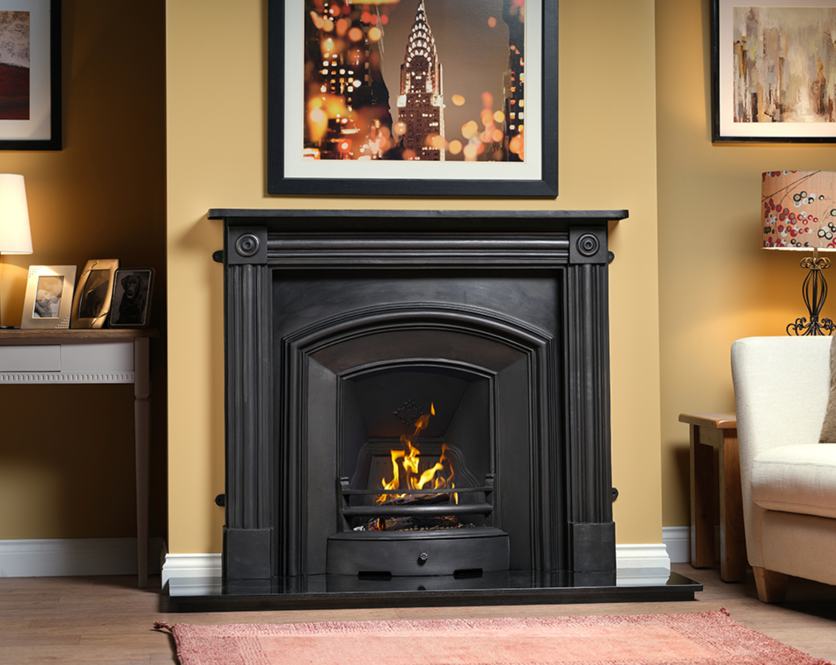 Carron London Plate Fire Insert Black Lifestyle