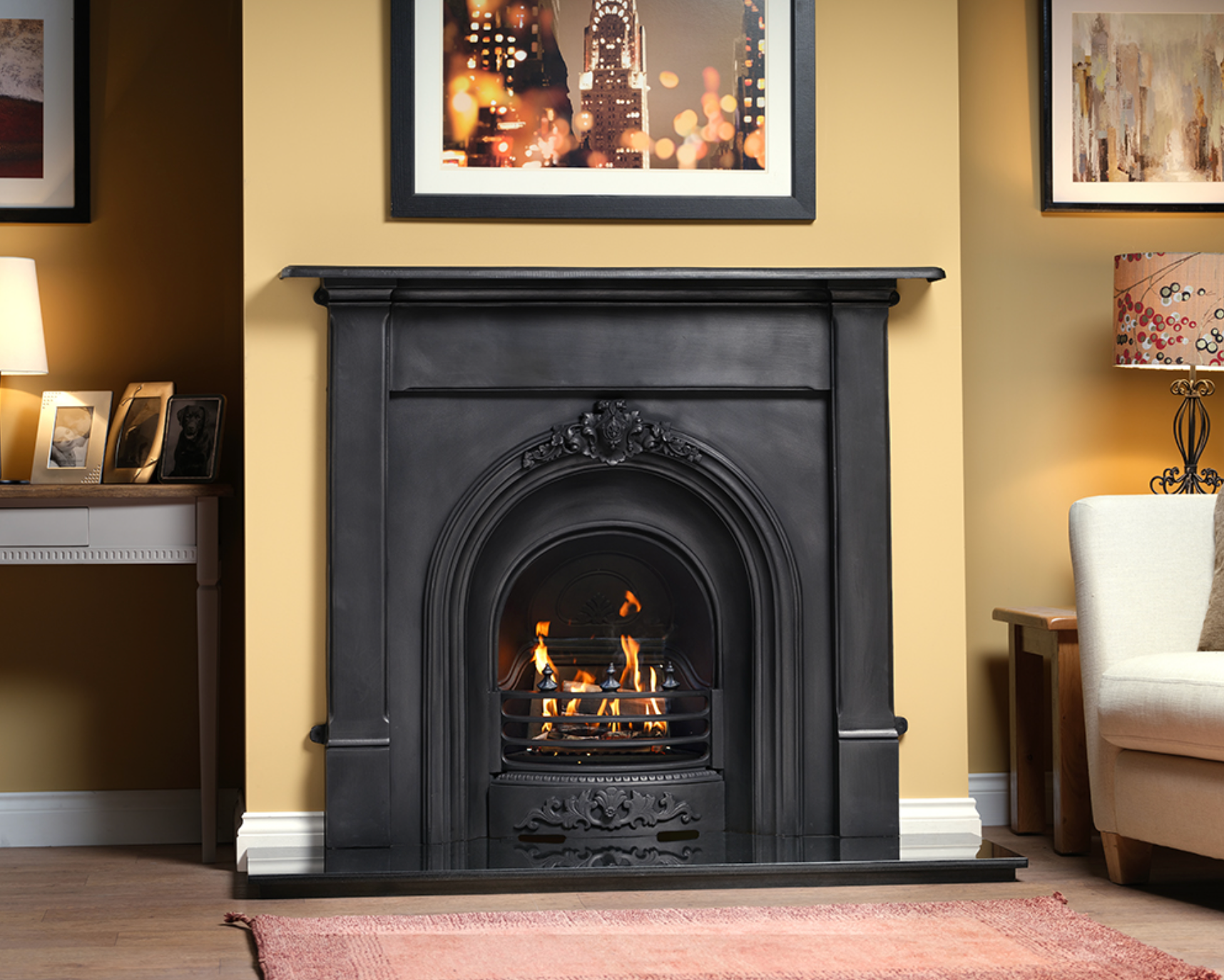 Carron Prince Fire Insert Black Finish Lifestyle