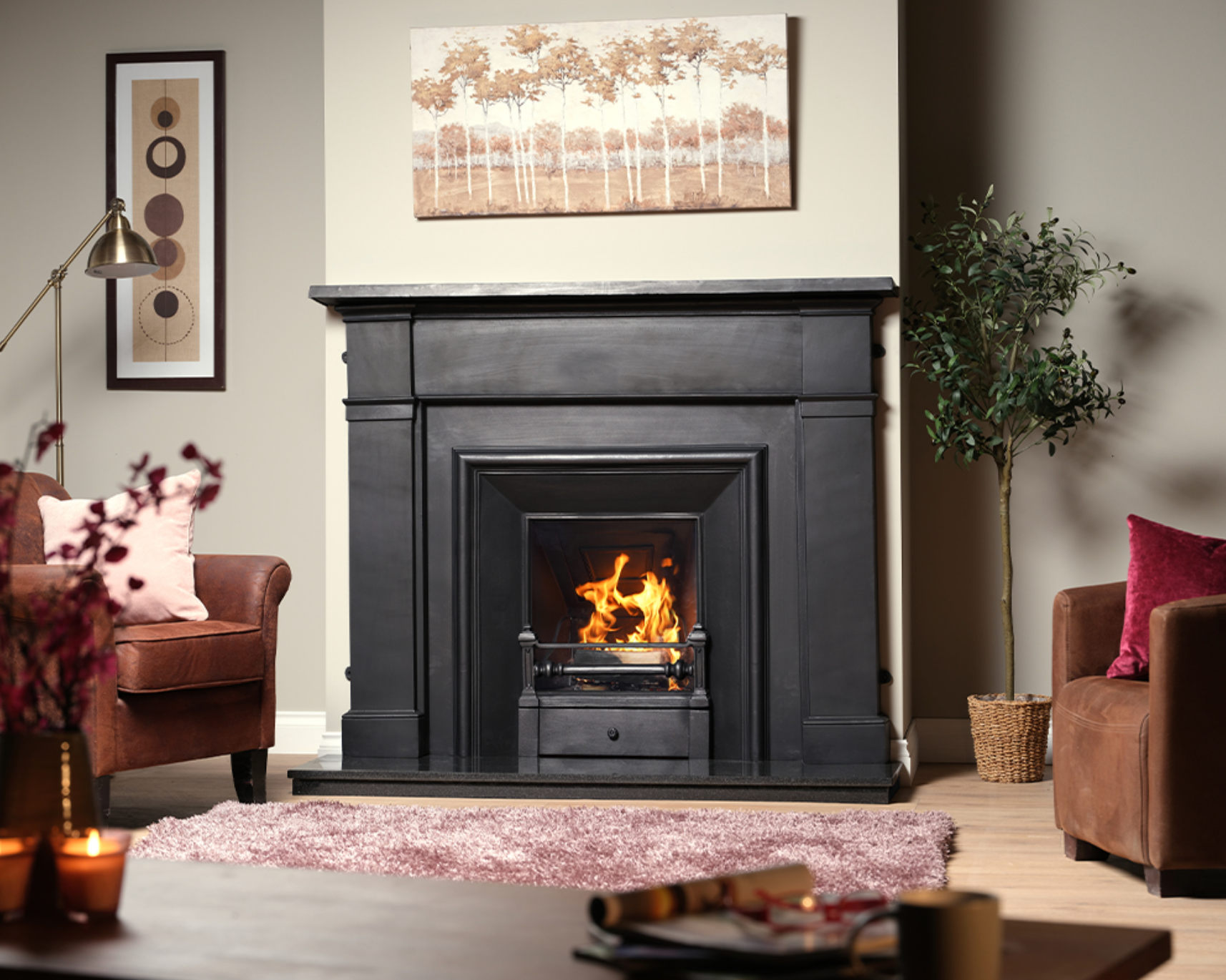 Carron Royal Fire Insert Black Finish Lifestyle