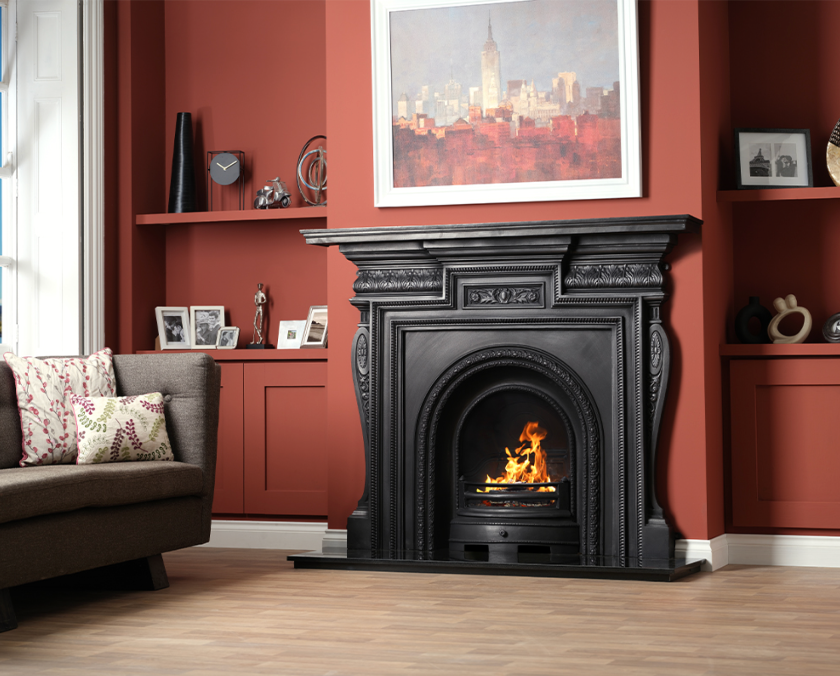 Carron Scotia Fire Insert Black Finish Lifestyle