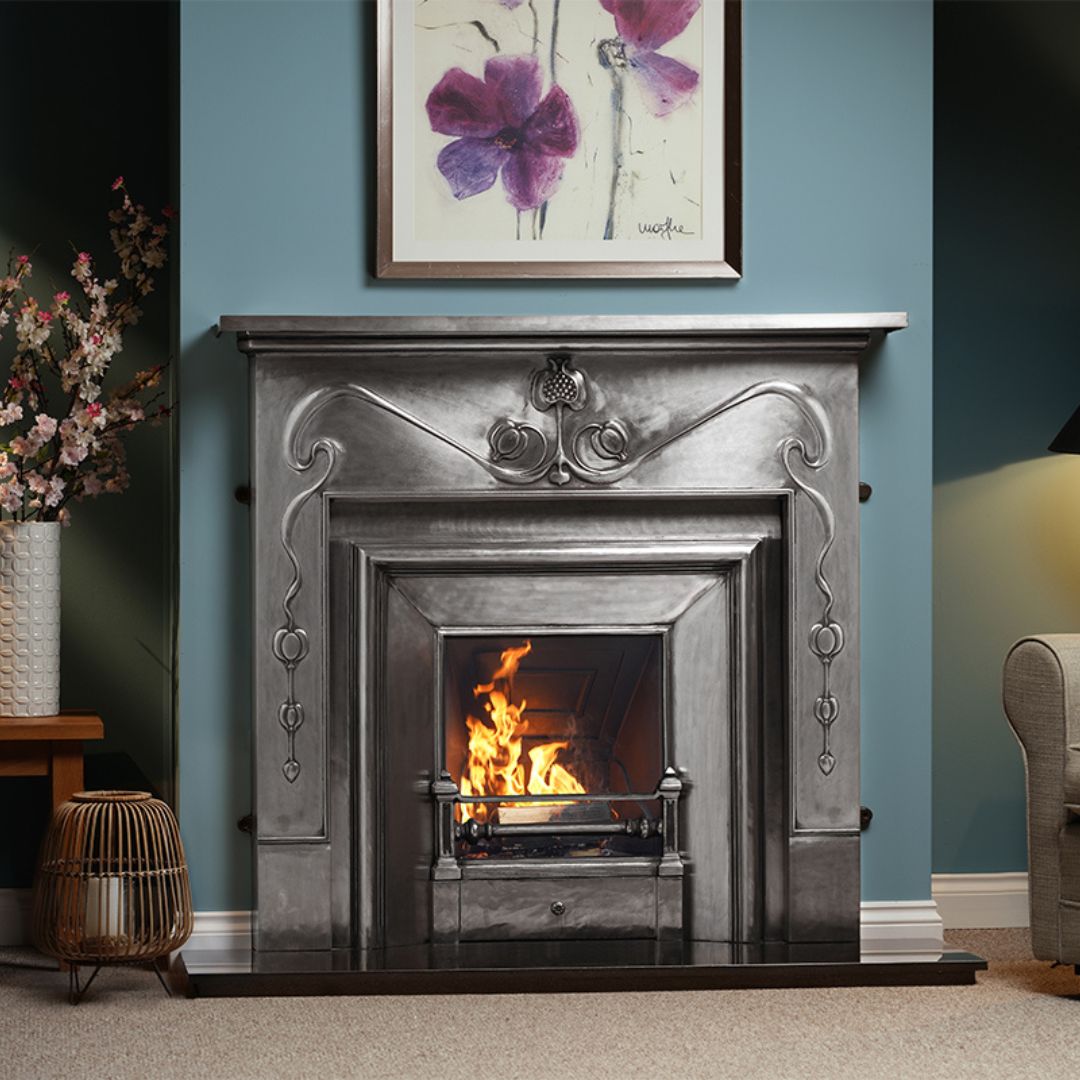 Carron ArtNouveau Fireplace Surround Leg Detail Life Style 