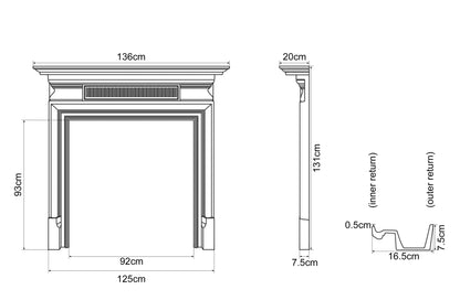 Carron Belgrave Fireplace Surround Dimensions