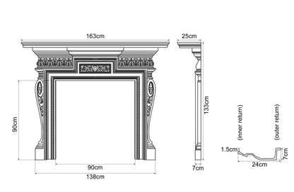Carron Knightsbridge Fireplace Surround Dimensions