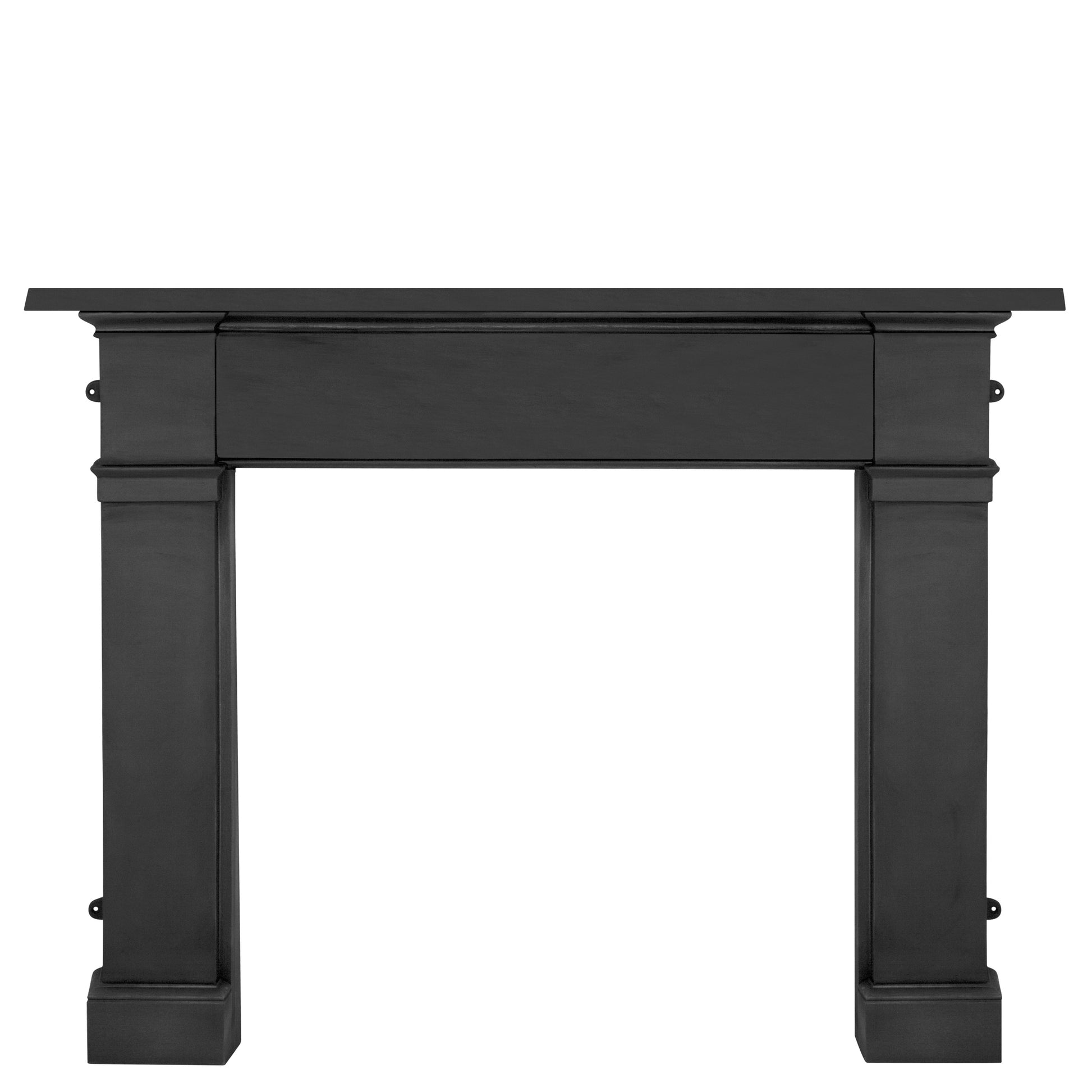 Carron Somerset Black fireplace mantel on a white background