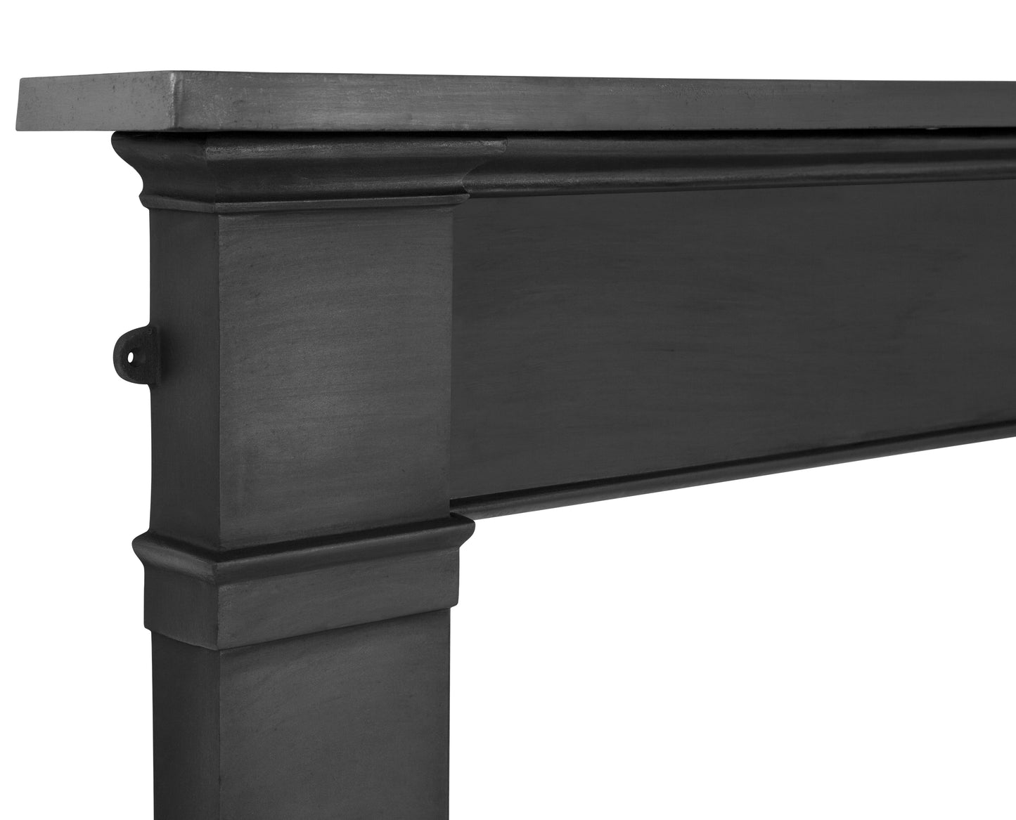 Carron Somerset Black fireplace mantel on a white background