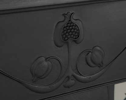 Valentine Combination Fireplace In Black Finish Detail
