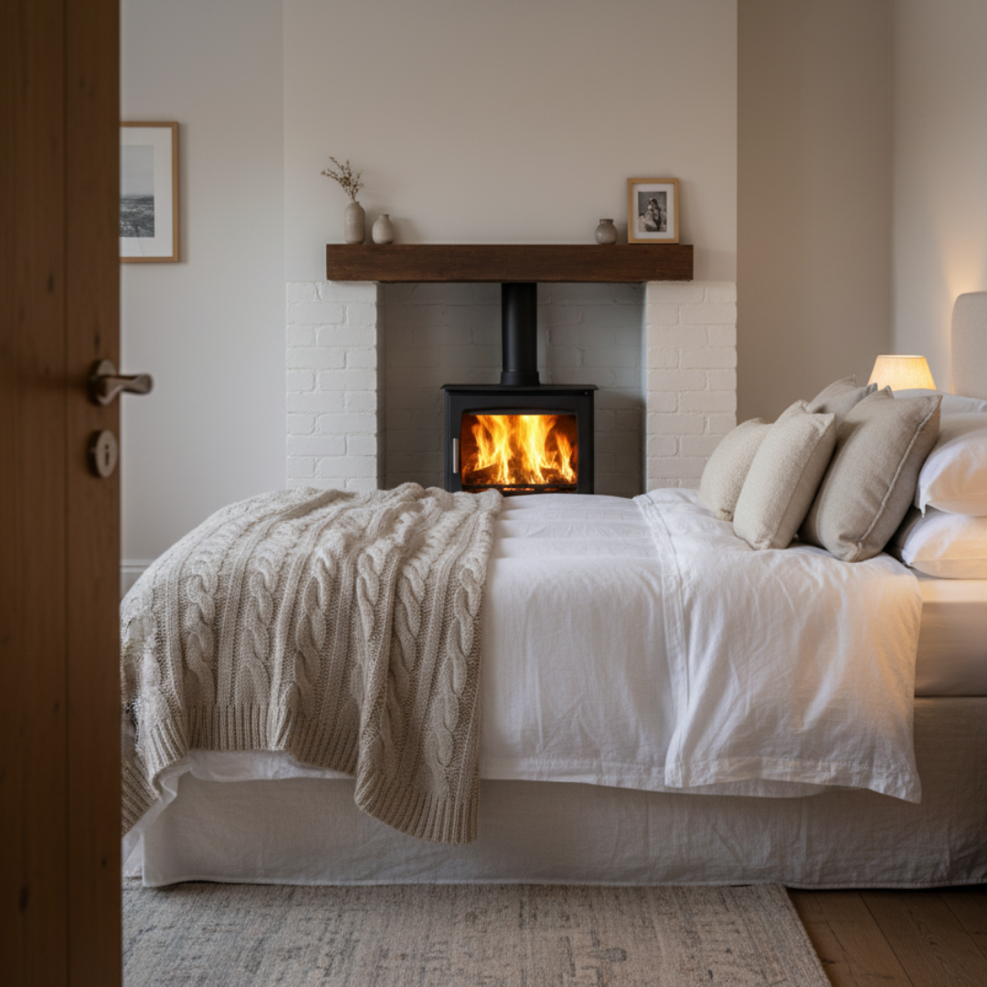 Carron stove in bedroom