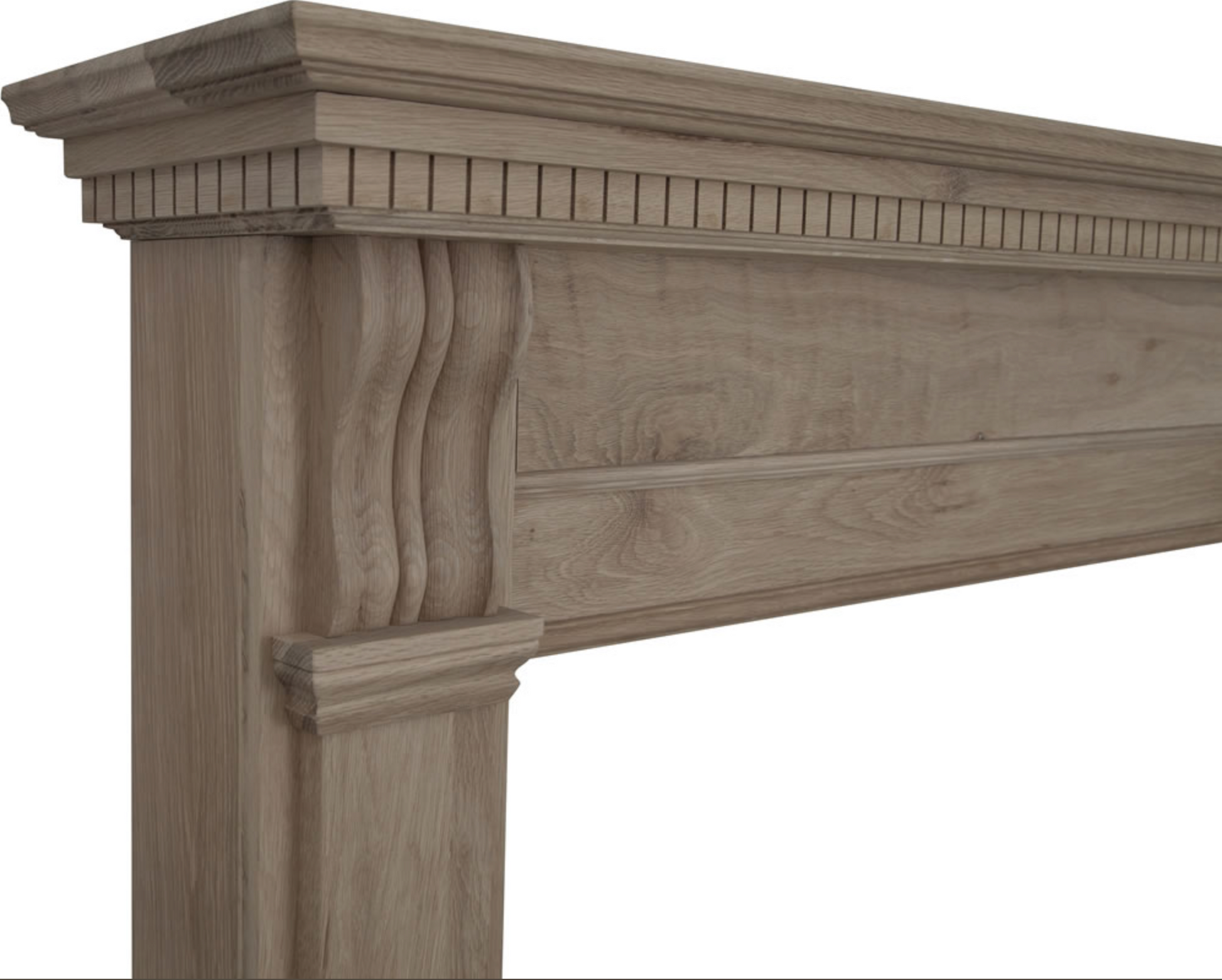 Corbel Fireplace Oak Unwaxed Close Up