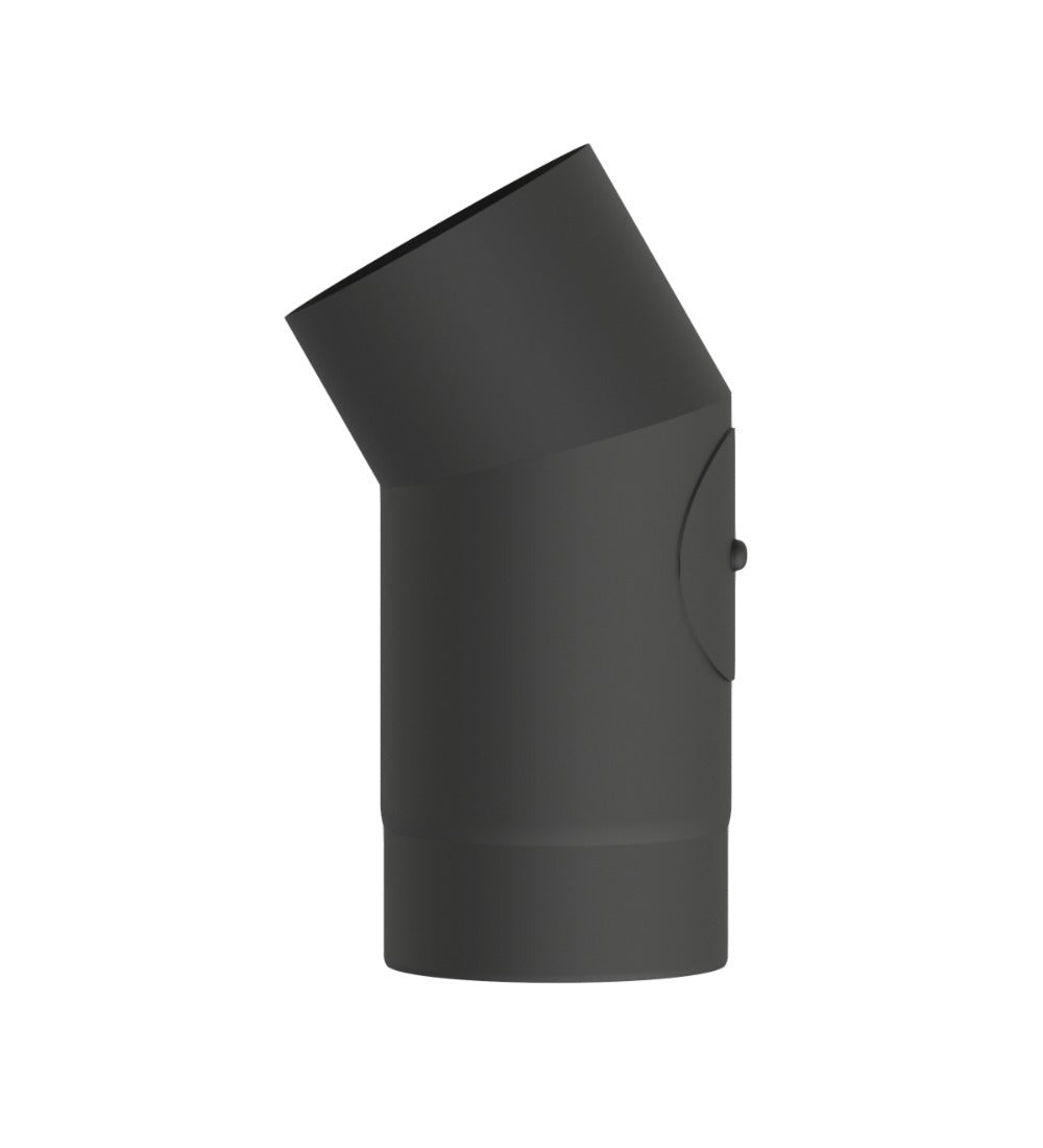 Dura Flue Matt Black 30° Elbow with Inspection Door – 5" (125mm)