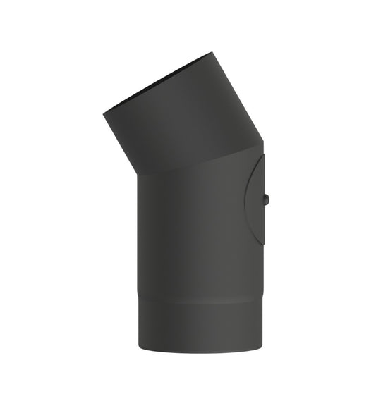 Dura Flue Matt Black 30° Elbow with Inspection Door – 5" (125mm)