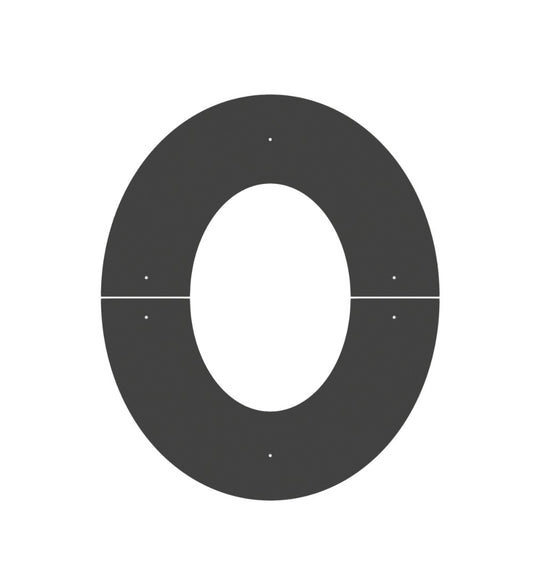Dura Flue Matt Black 45° Split Trim Ring – 6" (150mm)