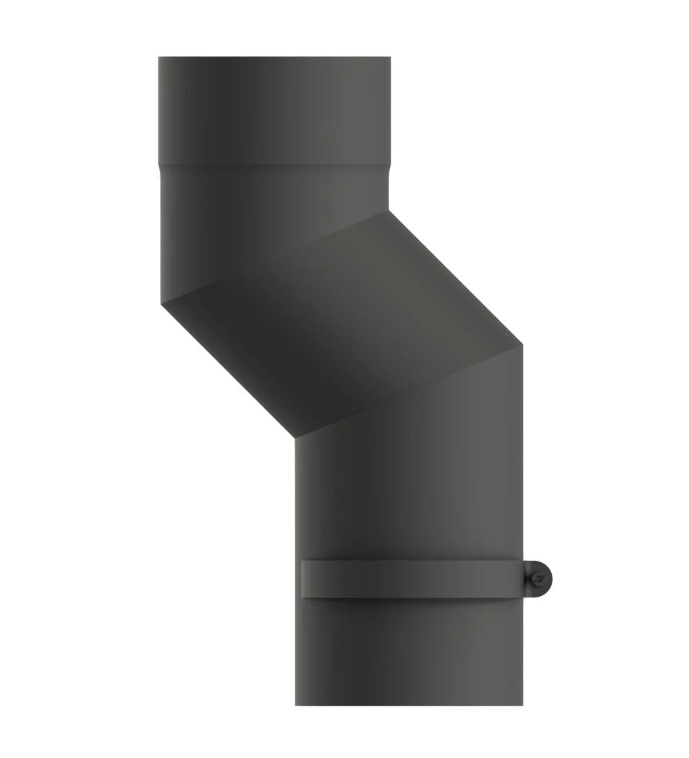 Dura Flue Matt Black Adjustable Stove Pipe Offset – 5" (125mm)