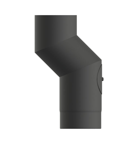 Dura Flue Matt Black Stove Pipe Offset with Inspection Door – 6" (150mm)