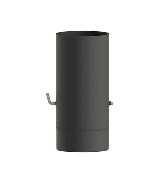 Dura Flue Matt Black Stove Pipe with Damper – 6" (150mm)