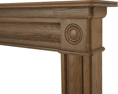 Derry Fireplace Oak Waxed Close Up