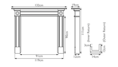 Derry Fireplace Dimensions