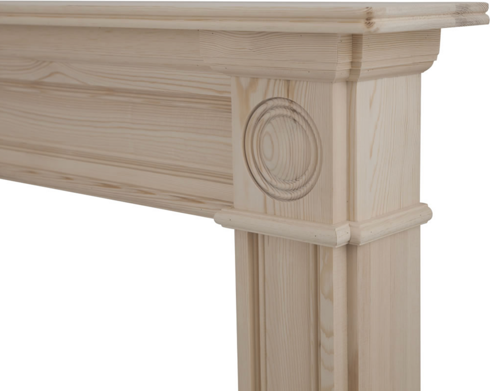 Derry Fireplace Pine Unwaxed Close Up