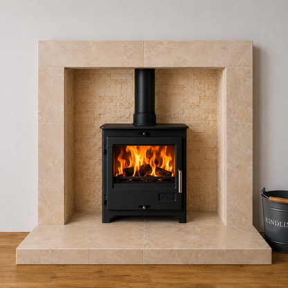 OER Dove Cream Rockstone Full Tiled Fireplace