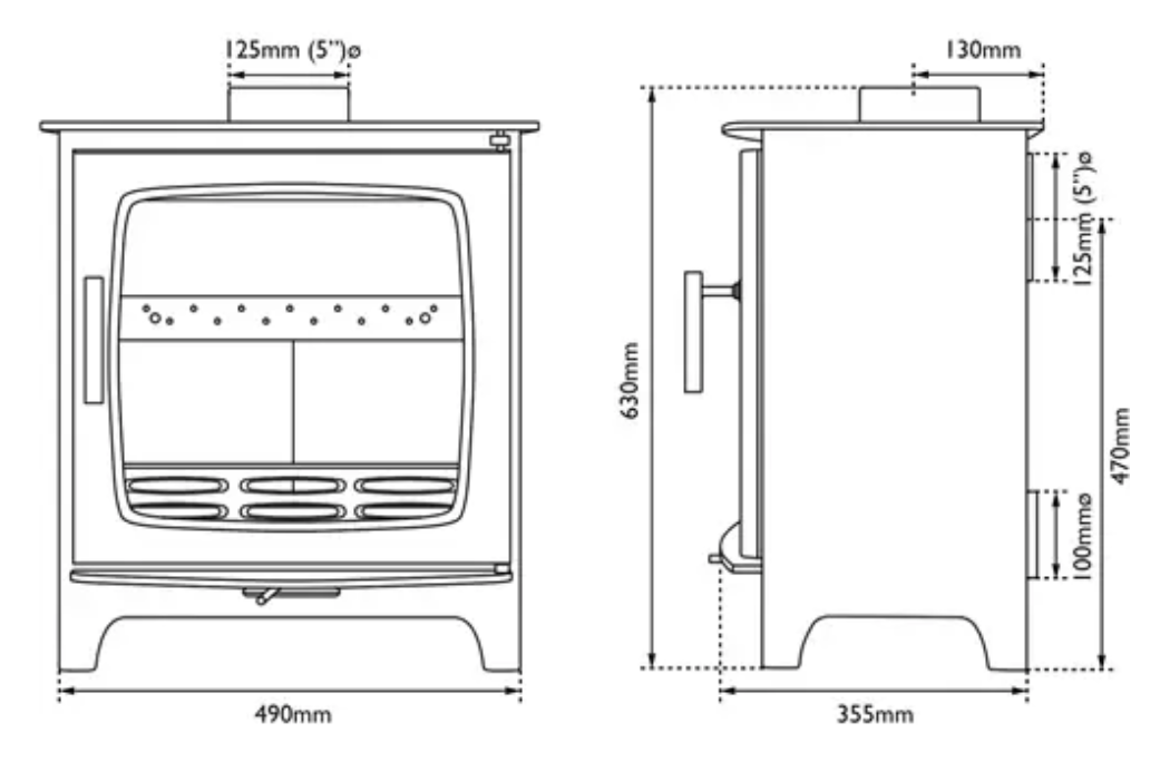 Eco Carron Stove Dimensions