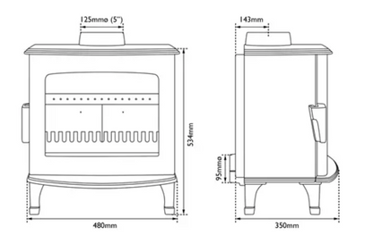 Carron Eco 5kW Dimensions