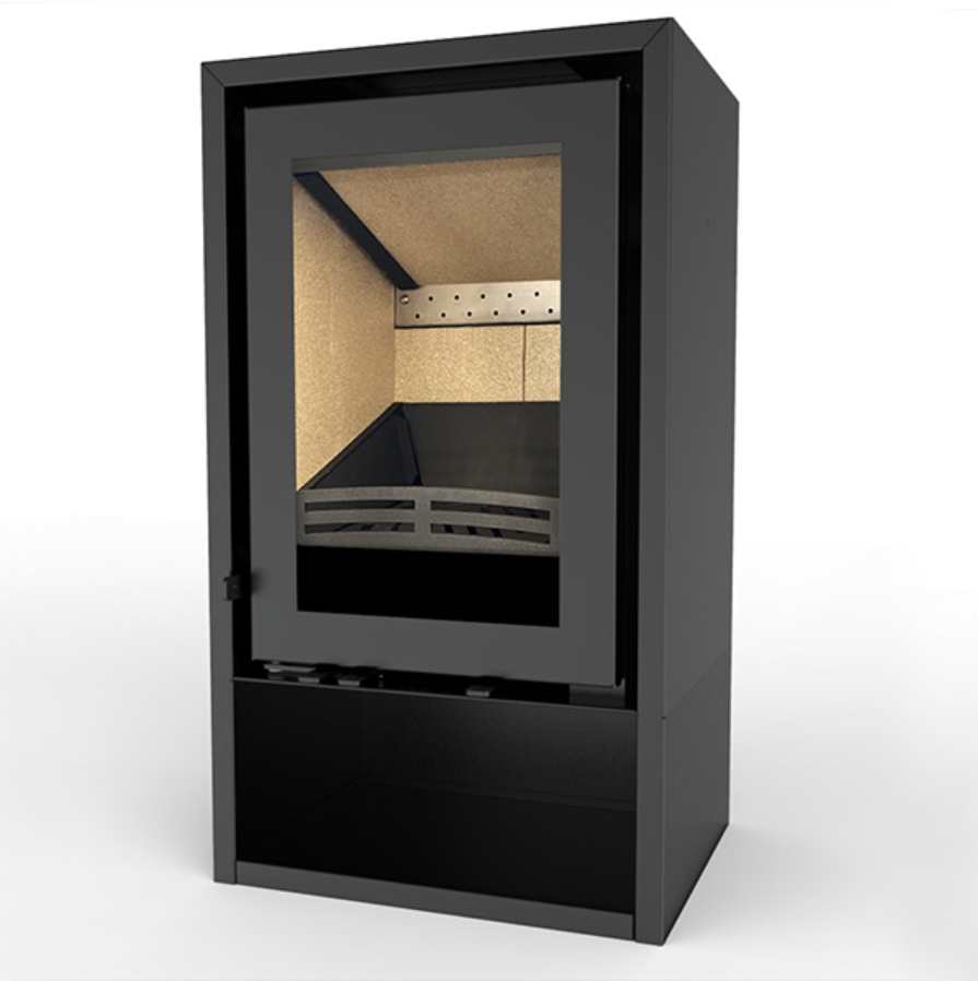 Explorer 5F Stove with Log store on a white background