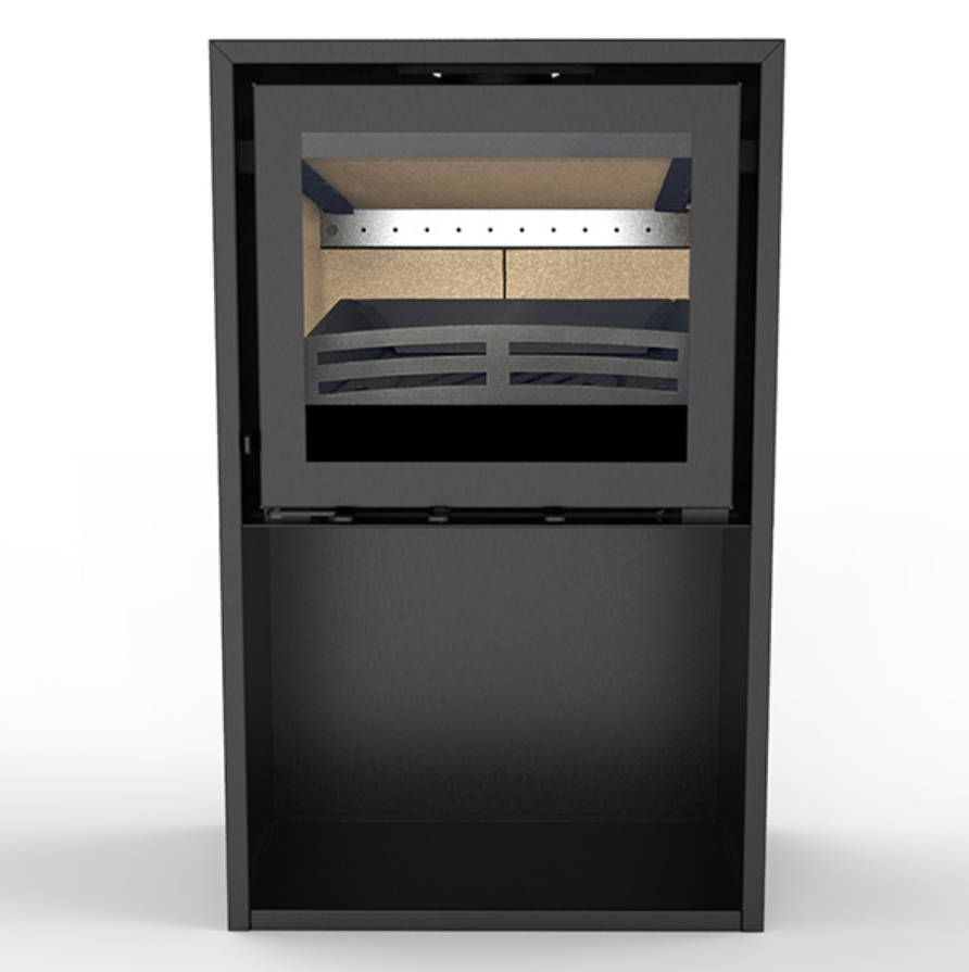 Explorer7F Stove with tall log store