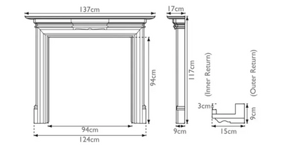Grand Fireplace Dimensions
