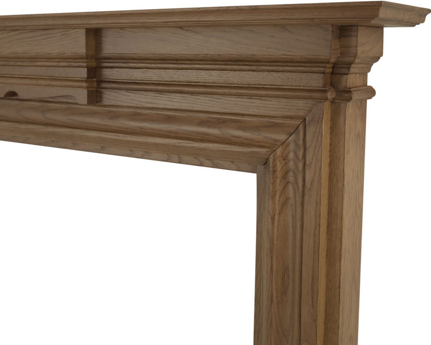 Grand Fireplace Oak Waxed Close Up