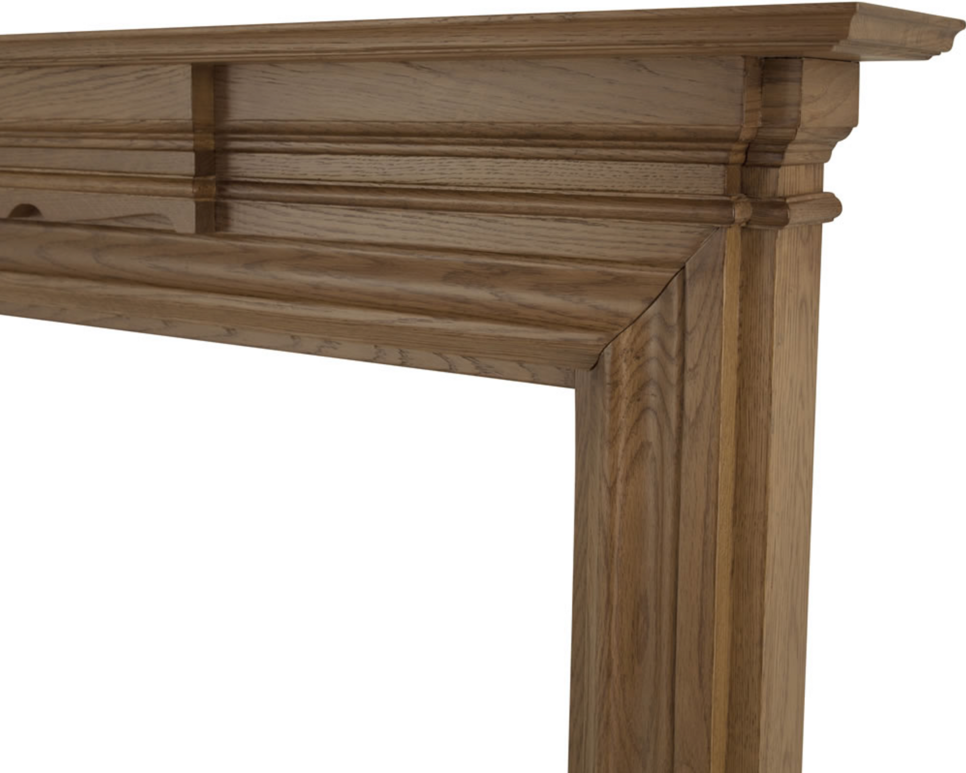 Grand Fireplace Oak Waxed Close Up