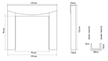 Hardwick Fireplace Surround Dimensions